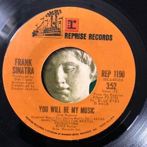 Frank Sinatra Winners/You Will Be My Music Vinyl 45 Record '73